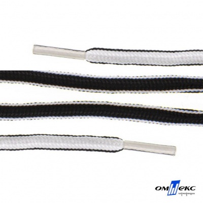 Шнурки #4-27, круглые 130 см, двухцветные (черно/белый) - купить в Магадане. Цена: 47.04 руб.