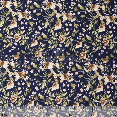 Плательная ткань "Фламенко" 1.1, 80 гр/м2, шир.150 см, принт растительный - купить в Магадане. Цена 241.49 руб.
