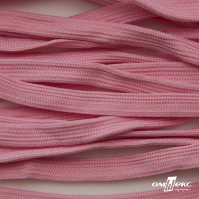 Шнур плетеный (плоский) d-12 мм, (уп.90+/-1м), 100% полиэстер, цв.256 - розовый - купить в Магадане. Цена: 8.62 руб.