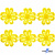 Кружево гипюр "Ромашка" 0575-1169, шир. 25 мм/уп.13,7 м, цвет 8208-жёлтый - купить в Магадане. Цена: 289.76 руб.