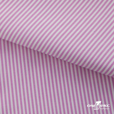 Ткань сорочечная Полоска Кенди, 115 г/м2, 58% пэ,42% хл, шир.150 см, цв.1-розовый, (арт.110) - купить в Магадане. Цена 306.69 руб.