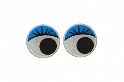 Глазки для игрушек, круглые, с бегающими зрачками, 12 мм/упак.50+/-2 шт, цв. -синий - купить в Магадане. Цена: 95.04 руб.