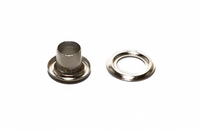 Люверсы металлические "ОмТекс", блочка/кольцо, (3 мм) - цв.никель - купить в Магадане. Цена: 0.18 руб.