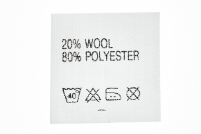 Состав и уход 20% wool 80% poliester - купить в Магадане. Цена: 64.21 руб.