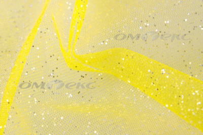 Сетка Глиттер, 40 гр/м2, шир.160см, цвет жёлтый - купить в Магадане. Цена 163.01 руб.