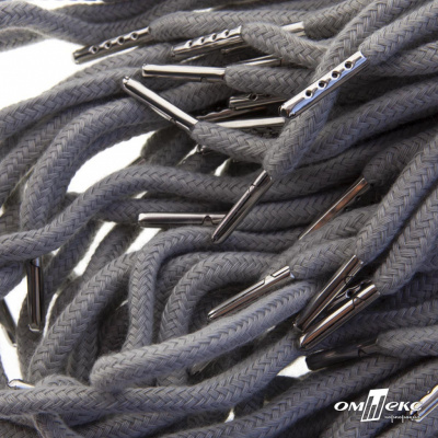 Шнурки #107-08, круглые 130 см, цв.серый - купить в Магадане. Цена: 26.88 руб.