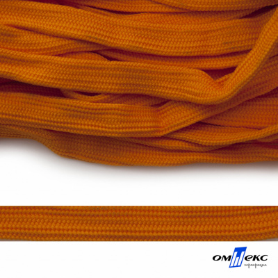 Шнур плетеный (плоский) d-12 мм, (уп.90+/-1м), 100% полиэстер, цв.267 - оранжевый - купить в Магадане. Цена: 8.62 руб.