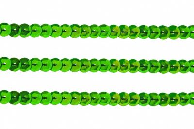 Пайетки "ОмТекс" на нитях, CREAM, 6 мм С / упак.73+/-1м, цв. 94 - зеленый - купить в Магадане. Цена: 297.48 руб.