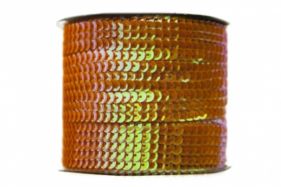 Пайетки "ОмТекс" на нитях, CREAM, 6 мм С / упак.73+/-1м, цв. 88 - оранжевый - купить в Магадане. Цена: 300.55 руб.