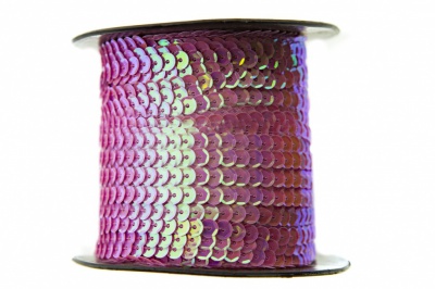 Пайетки "ОмТекс" на нитях, CREAM, 6 мм С / упак.73+/-1м, цв. 89 - розовый - купить в Магадане. Цена: 468.37 руб.