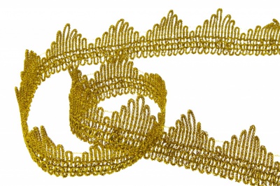 Тесьма металлизированная 8204, шир. 40 мм/уп. 13,7+/-1 м, цвет золото - купить в Магадане. Цена: 420.42 руб.