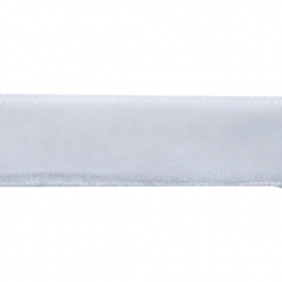 Лента бархатная нейлон, шир.12 мм, (упак. 45,7м), цв.01-белый - купить в Магадане. Цена: 457.61 руб.