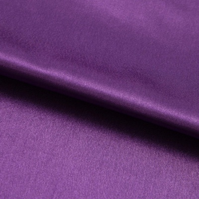 Поли креп-сатин 19-3536, 125 (+/-5) гр/м2, шир.150см, цвет фиолетовый - купить в Магадане. Цена 155.57 руб.