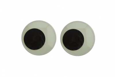 Глазки для игрушек, круглые, с бегающими зрачками, 40 мм/упак.20+/-2 шт, цв. -черно-белые - купить в Магадане. Цена: 158.73 руб.