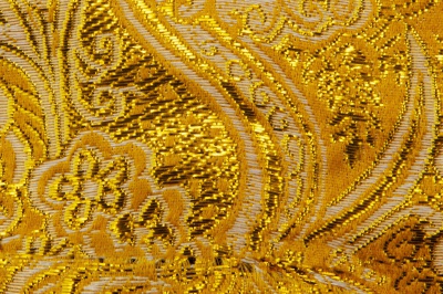 Ткань костюмная жаккард №12, 140 гр/м2, шир.150см, цвет жёлтый - купить в Магадане. Цена 383.29 руб.