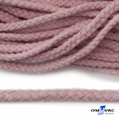 Шнур плетеный d-6 мм круглый, 70% хлопок 30% полиэстер, уп.90+/-1 м, цв.1087-розовый - купить в Магадане. Цена: 588 руб.