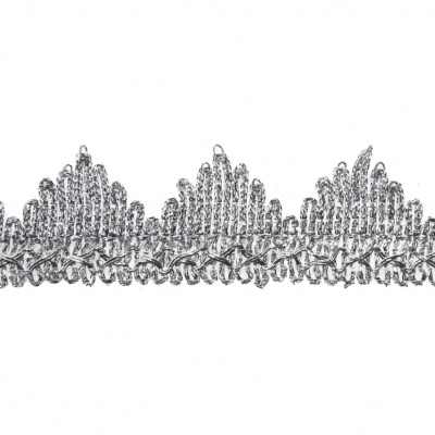 Тесьма металлизированная 0384-0240, шир. 40 мм/уп. 25+/-1 м, цвет серебро - купить в Магадане. Цена: 490.74 руб.