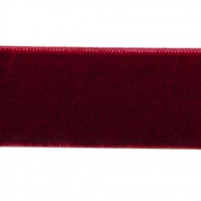 Лента бархатная нейлон, шир.25 мм, (упак. 45,7м), цв.240-бордо - купить в Магадане. Цена: 800.84 руб.