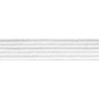 Резиновые нити с текстильным покрытием, шир. 6 мм (182 м/уп), цв.-белый - купить в Магадане. Цена: 705.59 руб.