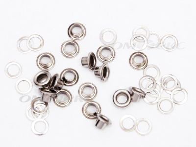 Люверсы металлические, блочка/кольцо, №3 (5 мм) упак.1000 шт- цв.никель - купить в Магадане. Цена: 215.60 руб.