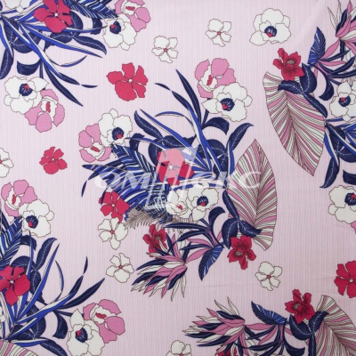 Плательная ткань "Фламенко" 18.1, 80 гр/м2, шир.150 см, принт растительный - купить в Магадане. Цена 239.03 руб.