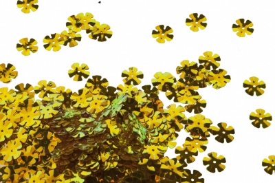 Пайетки "ОмТекс" россыпью,DOUBLE SIDED GOLD,цветок 14 мм/упак.50 гр, цв. 0460-золото - купить в Магадане. Цена: 80.12 руб.