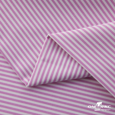 Ткань сорочечная Полоска Кенди, 115 г/м2, 58% пэ,42% хл, шир.150 см, цв.1-розовый, (арт.110) - купить в Магадане. Цена 309.82 руб.