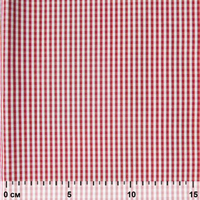 Ткань сорочечная Клетка Виши, 115 г/м2, 58% пэ,42% хл, шир.150 см, цв.5-красный, (арт.111) - купить в Магадане. Цена 306.69 руб.