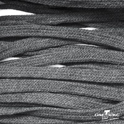 Шнур плетеный d-8 мм плоский, 70% хлопок 30% полиэстер, уп.85+/-1 м, цв.1027-серый - купить в Магадане. Цена: 735 руб.
