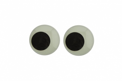 Глазки для игрушек, круглые, с бегающими зрачками, 18 мм/упак.20+/-2 шт, цв. -черно-белые - купить в Магадане. Цена: 25.40 руб.