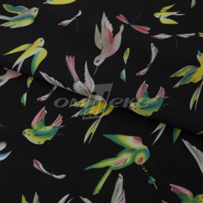 Плательная ткань "Софи" 22.1, 75 гр/м2, шир.150 см, принт птицы - купить в Магадане. Цена 241.49 руб.