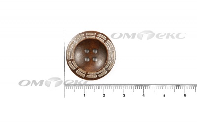 Пуговица деревянная круглая №53 (25мм) - купить в Магадане. Цена: 3.68 руб.