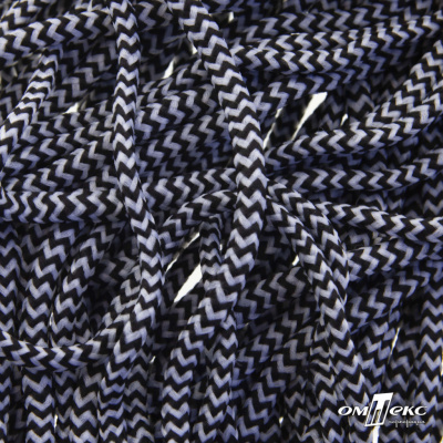 Шнурки #107-16, круглые 130 см, двухцветные цв.серый/чёрный - купить в Магадане. Цена: 31.89 руб.