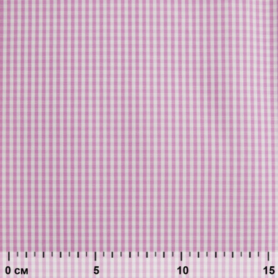 Ткань сорочечная Клетка Виши, 115 г/м2, 58% пэ,42% хл, шир.150 см, цв.1-розовый, (арт.111) - купить в Магадане. Цена 309.82 руб.