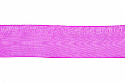 Лента органза 1015, шир. 10 мм/уп. 22,8+/-0,5 м, цвет ярк.розовый - купить в Магадане. Цена: 38.39 руб.