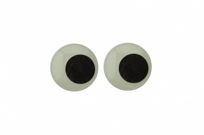 Глазки для игрушек, круглые, с бегающими зрачками, 15 мм/упак.50+/-2 шт, цв. -черно-белые - купить в Магадане. Цена: 46.92 руб.