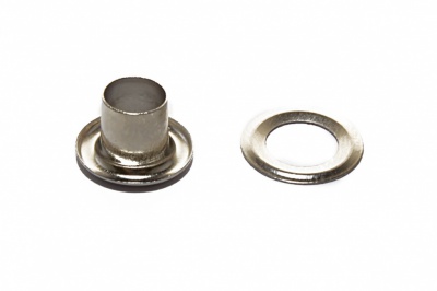 Люверсы металлические "ОмТекс", блочка/кольцо, (4 мм) - цв.никель - купить в Магадане. Цена: 0.24 руб.