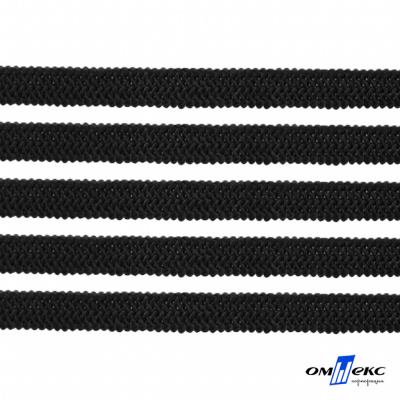 Лента эластичная вязанная (резинка) 4 мм (200+/-1 м) 400 гр/м2 черная бобина "ОМТЕКС" - купить в Магадане. Цена: 1.78 руб.