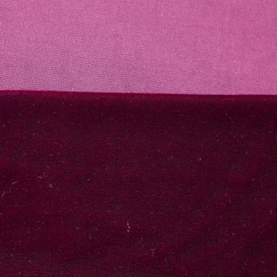 Бархат стрейч №2, 240 гр/м2, шир.160 см, (2,6 м/кг), цвет бордо - купить в Магадане. Цена 740.88 руб.