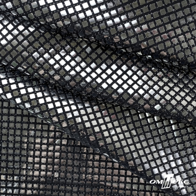 Трикотажное полотно голограмма, шир.140 см, #603 -черный/серебро - купить в Магадане. Цена 771.75 руб.