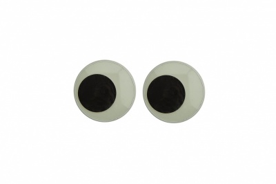 Глазки для игрушек, круглые, с бегающими зрачками, 12 мм/упак.50+/-2 шт, цв. -черно-белые - купить в Магадане. Цена: 38.32 руб.