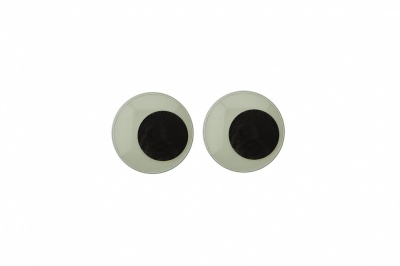 Глазки для игрушек, круглые, с бегающими зрачками, 8 мм/упак.100+/-2 шт, цв. -черно-белые - купить в Магадане. Цена: 28.86 руб.