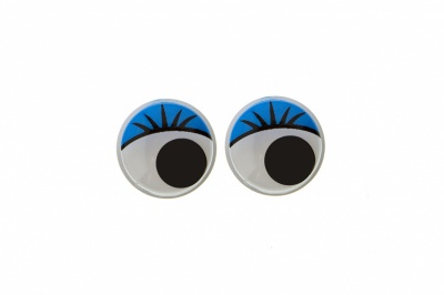 Глазки для игрушек, круглые, с бегающими зрачками, 8 мм/упак.50+/-2 шт, цв. -синий - купить в Магадане. Цена: 59.05 руб.