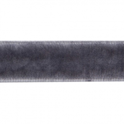 Лента бархатная нейлон, шир.12 мм, (упак. 45,7м), цв.189-т.серый - купить в Магадане. Цена: 457.61 руб.