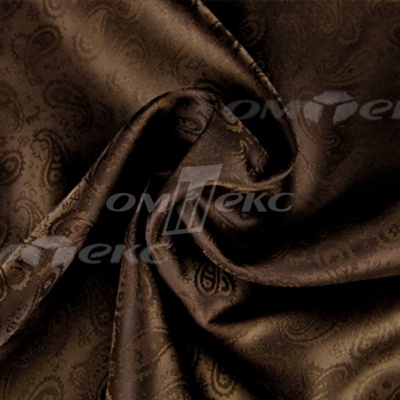 Ткань подкладочная жаккард Р14098, 19-1217/коричневый, 85 г/м2, шир. 150 см, 230T - купить в Магадане. Цена 166.45 руб.