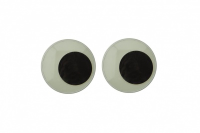 Глазки для игрушек, круглые, с бегающими зрачками, 24 мм/упак.20+/-2 шт, цв. -черно-белые - купить в Магадане. Цена: 44.90 руб.