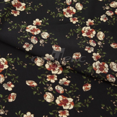Плательная ткань "Фламенко" 3.1, 80 гр/м2, шир.150 см, принт растительный - купить в Магадане. Цена 239.03 руб.