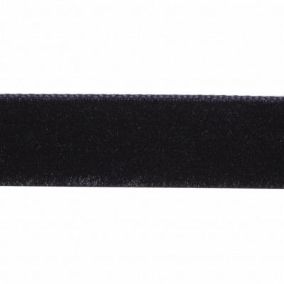 Лента бархатная нейлон, шир.12 мм, (упак. 45,7м), цв.03-черный - купить в Магадане. Цена: 448.27 руб.