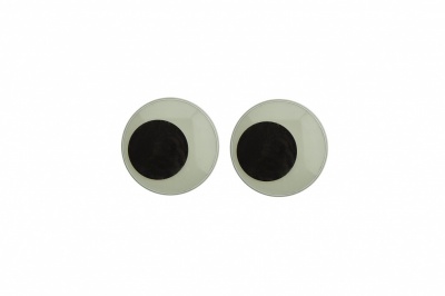 Глазки для игрушек, круглые, с ресничками, 10 мм/упак.50+/-2 шт, цв. -черно-белые - купить в Магадане. Цена: 21.45 руб.