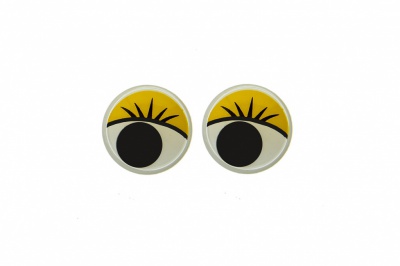 Глазки для игрушек, круглые, с бегающими зрачками, 8 мм/упак.50+/-2 шт, цв. -желтый - купить в Магадане. Цена: 59.05 руб.